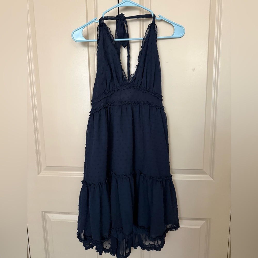 Navy Halter Dress